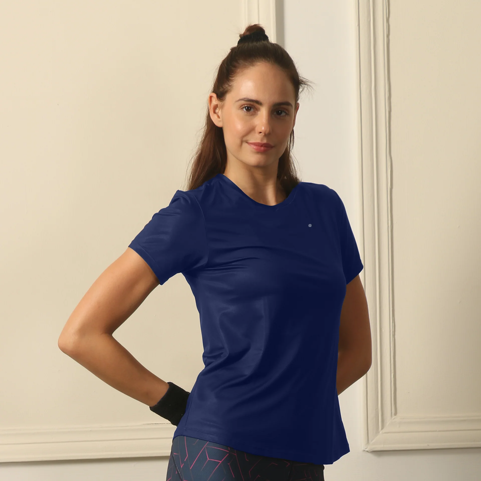 SOIE WOMENS T-SHIRT BASIC CREW NECK TRAINING TEE WITH MESH BACK T-SHIRT