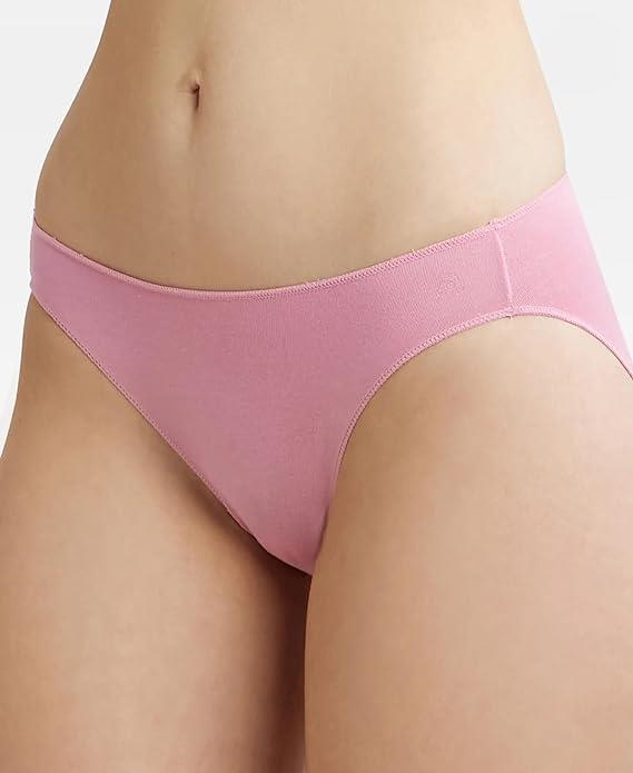 Jockey Women's Medium Coverage Micro Modal Elastane Stretch Mid Waist Bikini Concealed Waistband and Stay Fresh Treatment