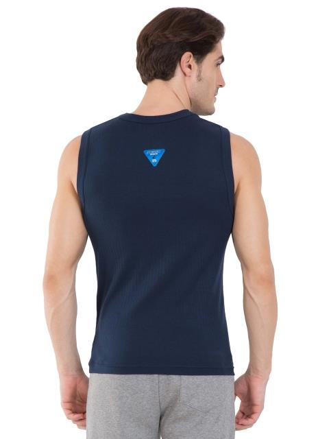 Jockey Men's Super Combed Cotton Rib Solid Slim Fit Round Neck Muscle Vest