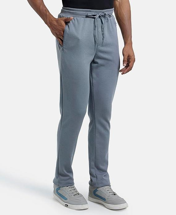 Jockey Men's Super Combed Cotton Rich Pique Interlock Fabric Slim Fit Mid Rise Trackpants with Side and Back Pockets