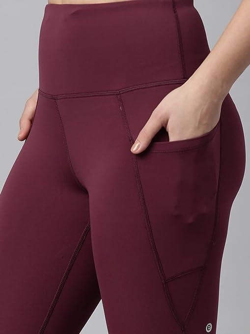 Enamor High Rise Drawstring Closure Active Capri Legging for Women- Hugged Fit, Quick Dry, Antimicrobial