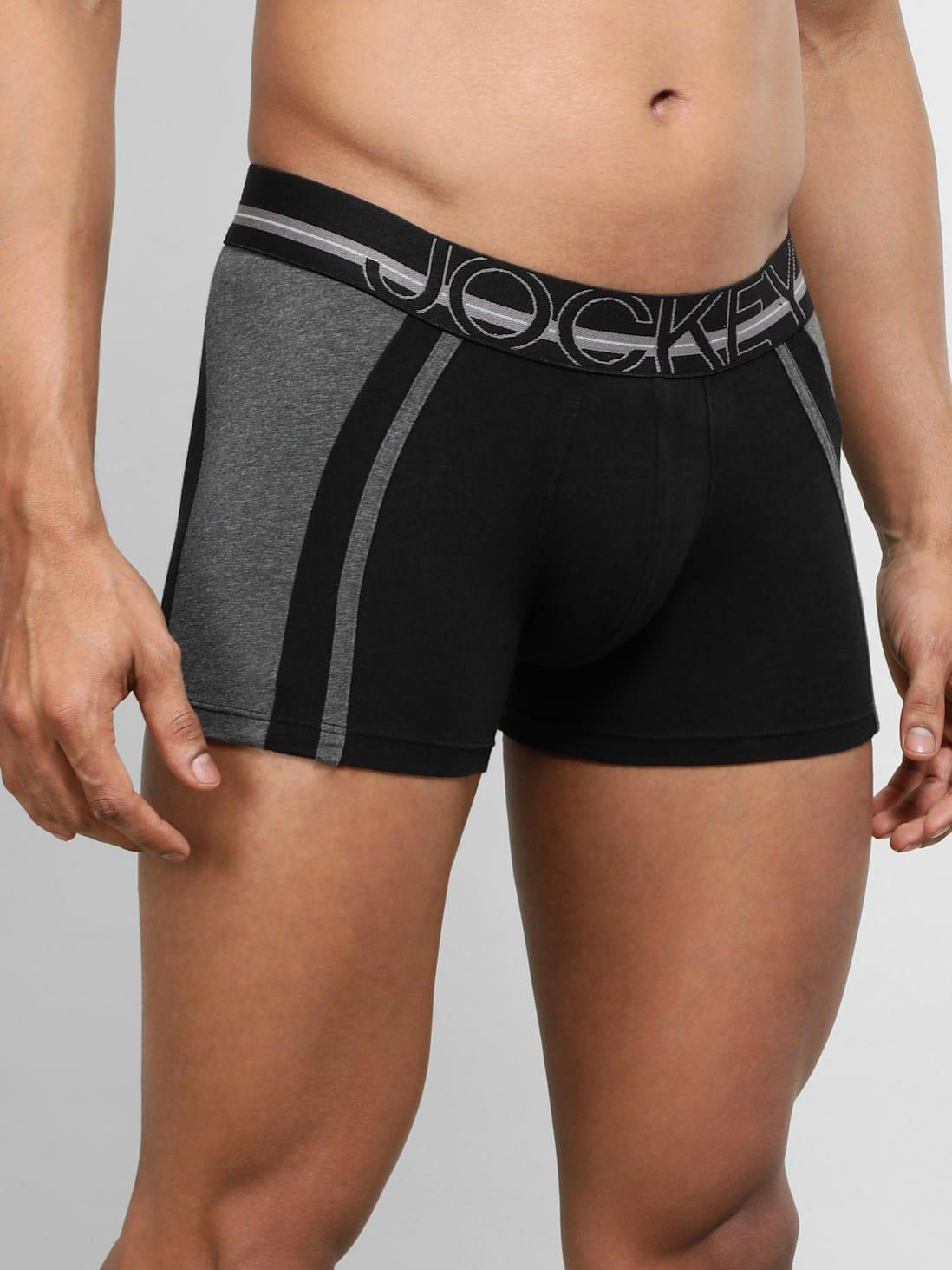 Jockey US21 Men's Super Combed Cotton Elastane Stretch Solid Trunk with Ultrasoft Waistband