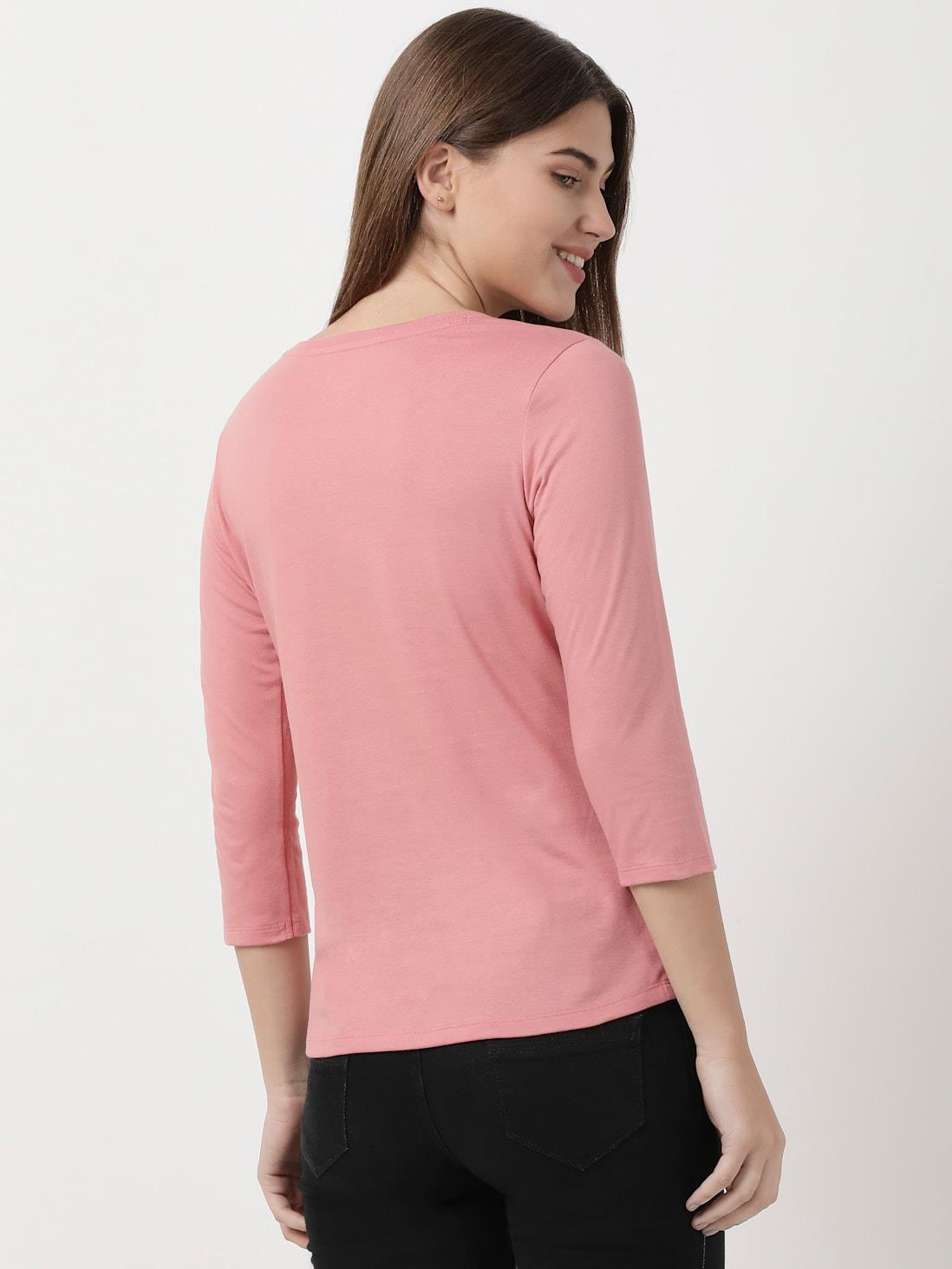 JOCKEY LADIES R-NECK T-SHIRT 3/4 SLEEVE SUPER COMBED COTTON T-SHIRT