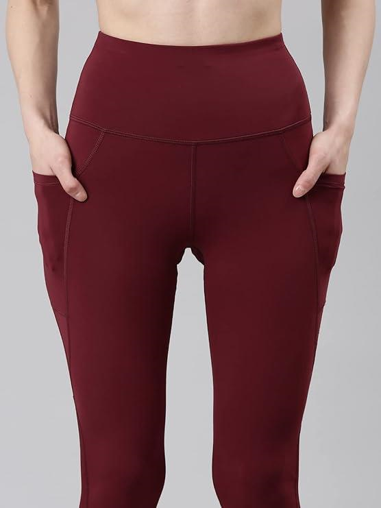 Enamor High Rise Drawstring Closure Active Capri Legging for Women- Hugged Fit, Quick Dry, Antimicrobial