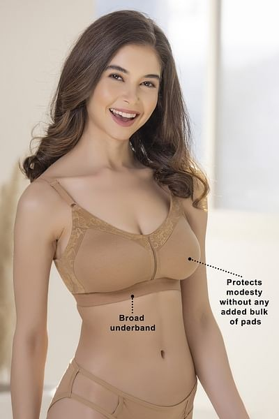 Clovia Cotton Spandex Solid Non-Padded Full Cup Wire Free Spacer Cup Bra