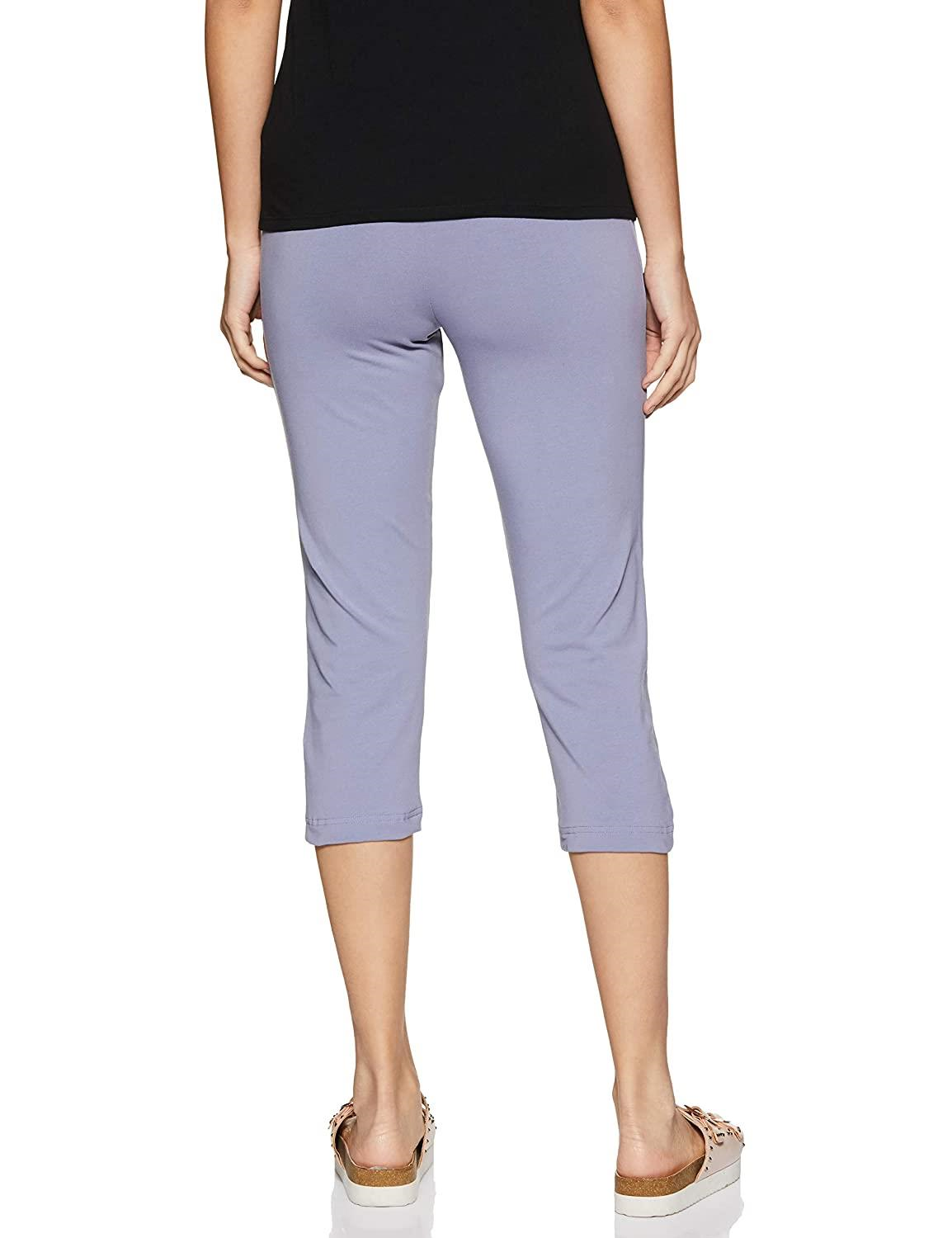 Van Heusen Women's Relaxed Fit High Rise Smart Tech+ Easy Stain Release Solid Lounge Capri