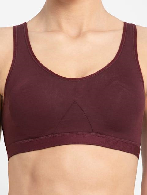 Jockey  Women Super Combed Cotton Elastane Active Bra | Wirefree | Non Padded | Full Coverage Slip-On with Wider Straps