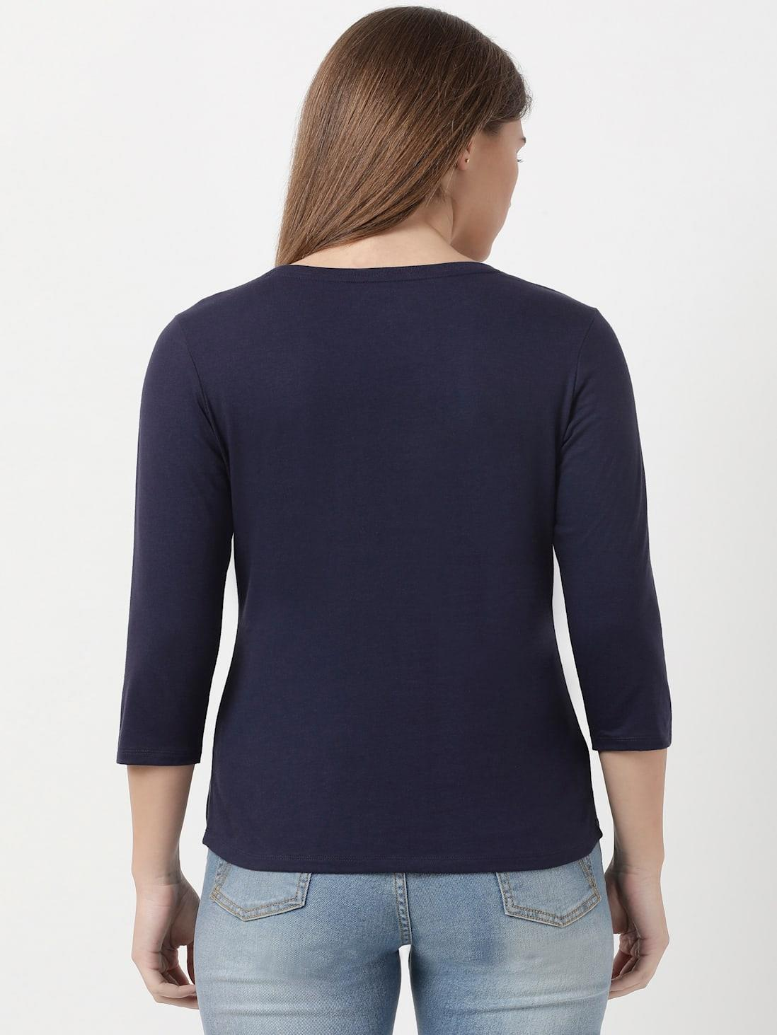 JOCKEY LADIES R-NECK T-SHIRT 3/4 SLEEVE SUPER COMBED COTTON T-SHIRT