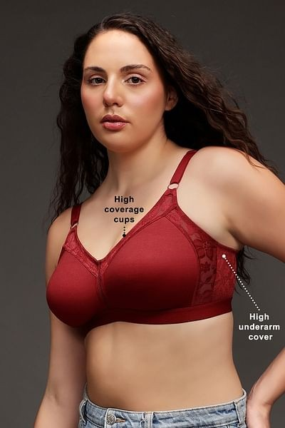 Clovia Cotton Spandex Solid Non-Padded Full Cup Wire Free Spacer Cup Bra