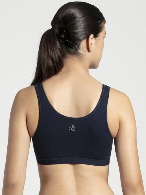 Jockey  Women Super Combed Cotton Elastane Active Bra | Wirefree | Non Padded | Full Coverage Slip-On with Wider Straps