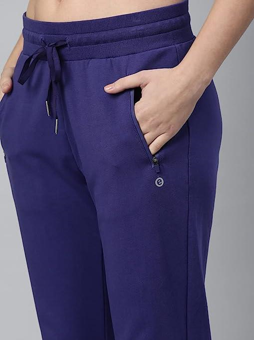 Enamor Mid Rise 7/8th length Drawstring Closure Cotton Terry Jogger For Women - Slim Fit, Super Soft, Antimicrobial