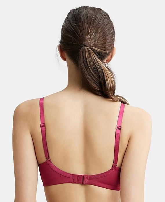Jockey  Women's Wirefree Padded Soft Touch Microfiber Nylon Elastane Stretch Full Coverage Lace Styling Multiway T-Shirt Bra with Adjustable Straps