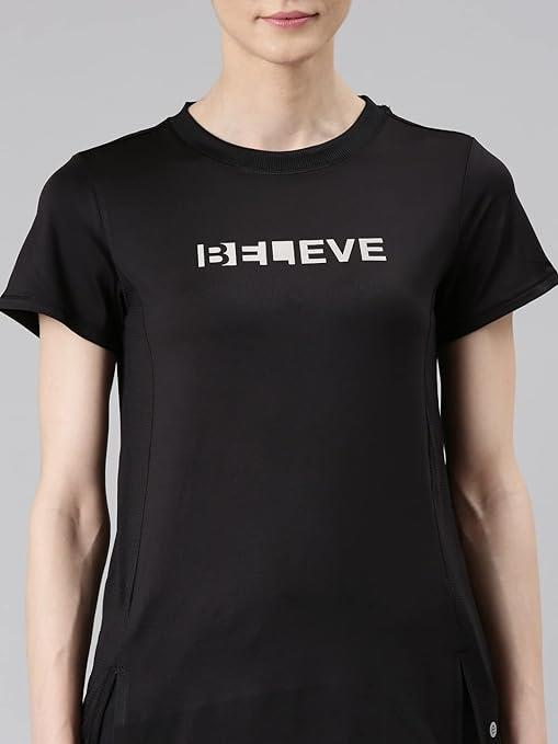 Enamor Womens Athleisure Dry Fit with Antimicrobial & Sweat Wicking Crew Neck Short Sleeve Breathe Active Wear T-Shirt