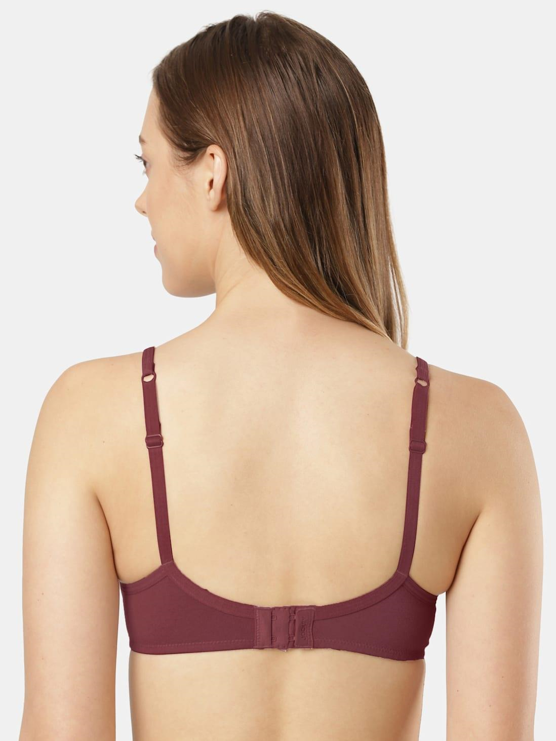 Jockey  Women's Wirefree Padded Super Combed Cotton Elastane Stretch Medium Coverage Lace Styling T-Shirt Bra with Adjustable Straps