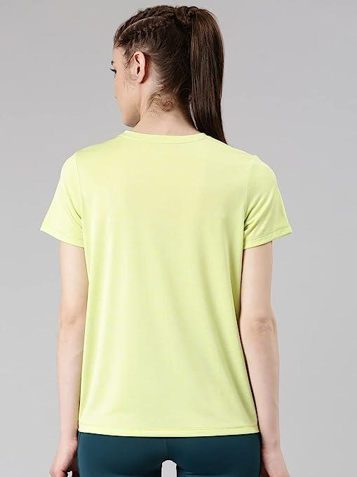 Enamor Short Sleeve Crew Neck Regular Length Basic Dry Fit Workout Crew T-Shirt for Women - Relaxed Fit, Quick Dry, Antimicrobial