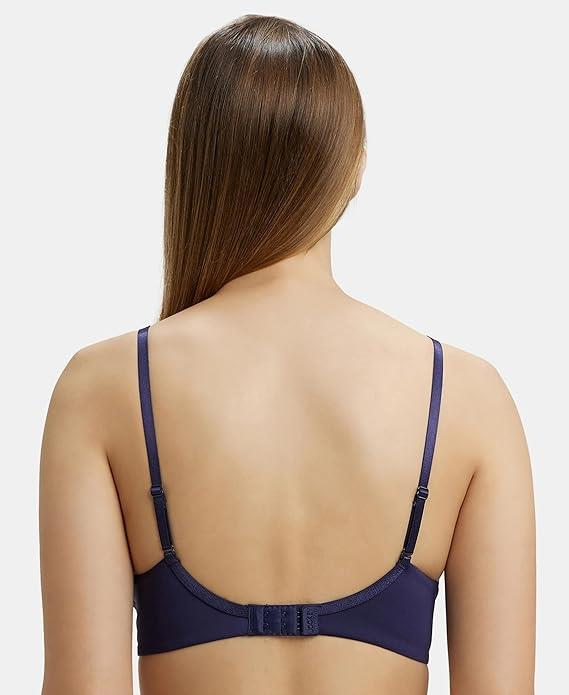 Jockey  Women's Wirefree Padded Soft Touch Microfiber Nylon Elastane Stretch Full Coverage Lace Styling Multiway T-Shirt Bra with Adjustable Straps