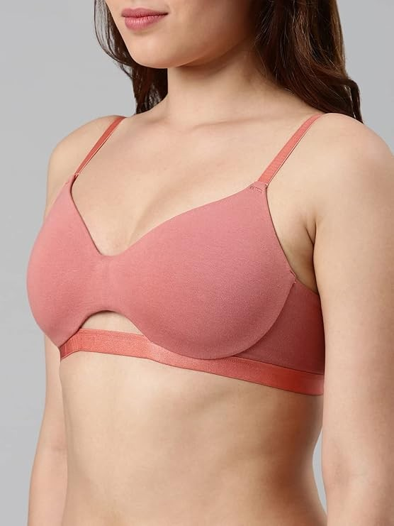 Enamor Innovations Cloudsoft, Invisi Neckline Women's Cotton Everyday T-Shirt Bra - Padded, Wirefree, Medium Coverage