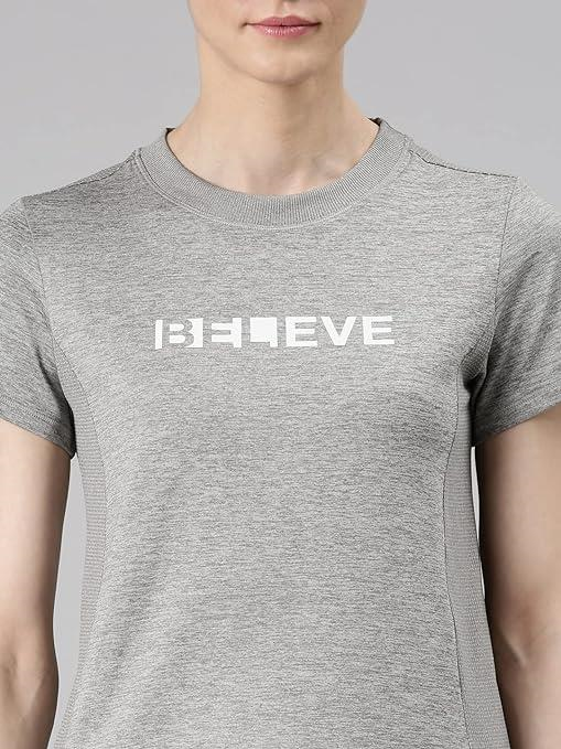 Enamor Womens Athleisure Dry Fit with Antimicrobial & Sweat Wicking Crew Neck Short Sleeve Breathe Active Wear T-Shirt