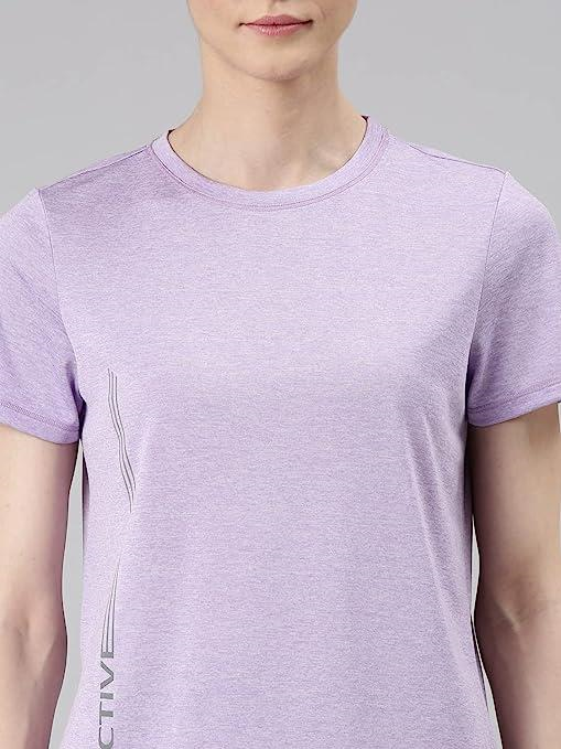 Enamor Short Sleeve Crew Neck Regular Length Basic Dry Fit Workout Crew T-Shirt for Women - Relaxed Fit, Quick Dry, Antimicrobial