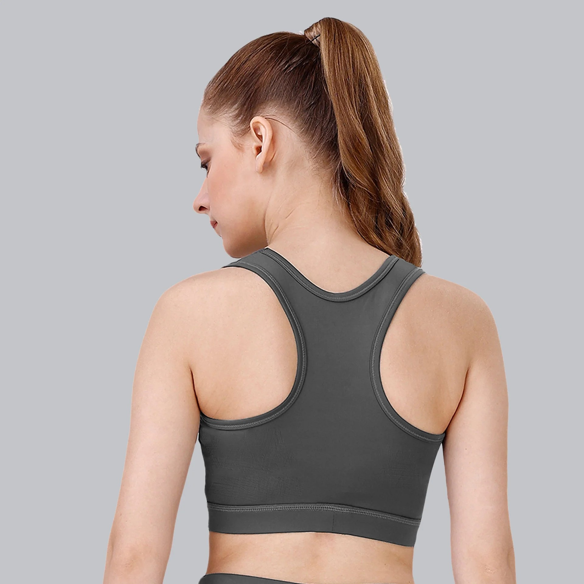 Soie Woman's Medium Impact Removable Cups Non Wired Racerback Activewear Sports Bra