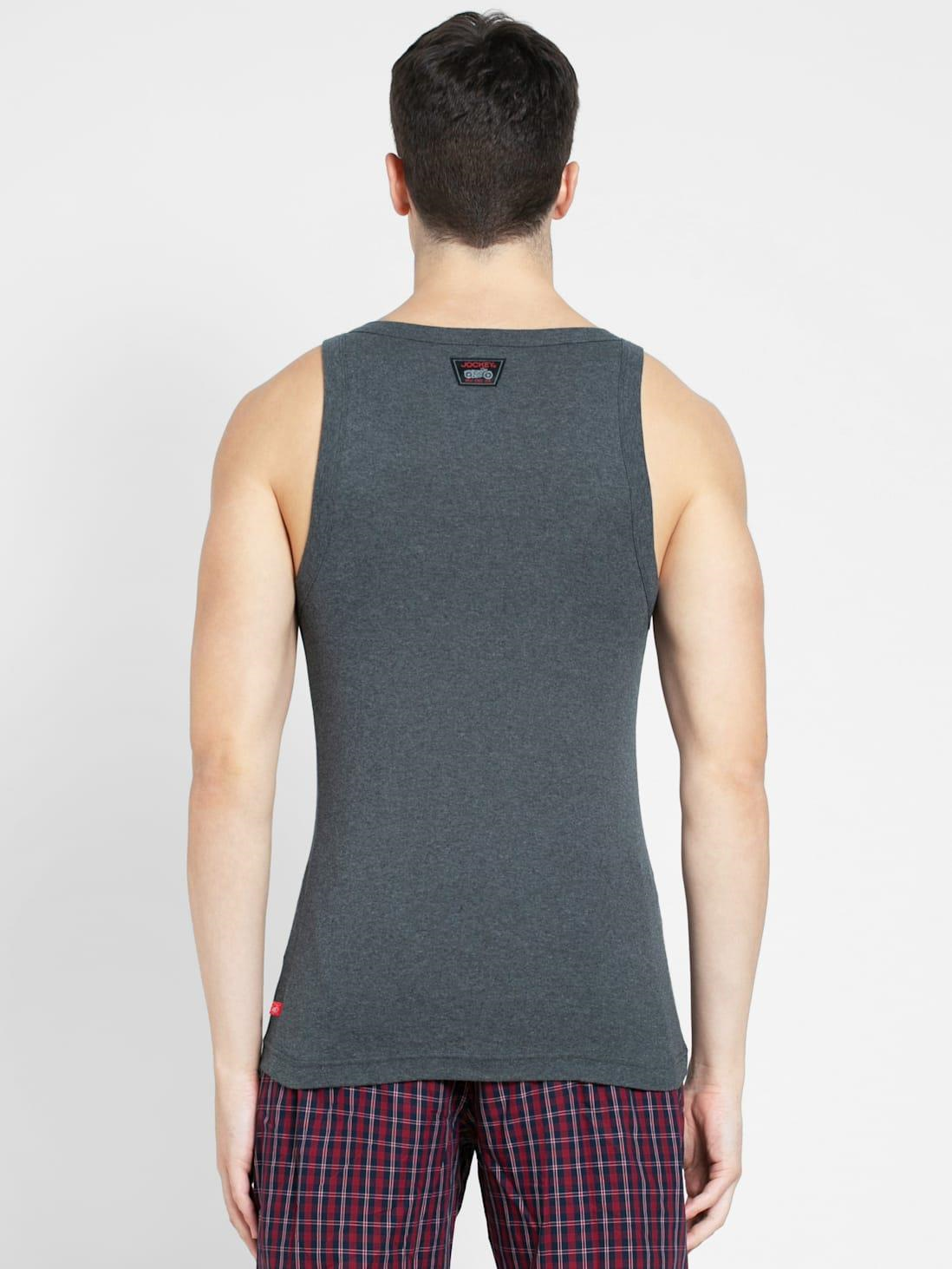 Jockey Men's Super Combed Cotton Rib Square Neckline Gym Vest