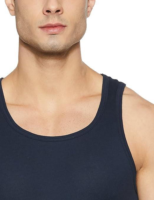 Jockey FP04 Men's Super Combed Cotton Rib Round Neck Slim Fit Sleeveless Vest with Extended Length for Easy Tuck