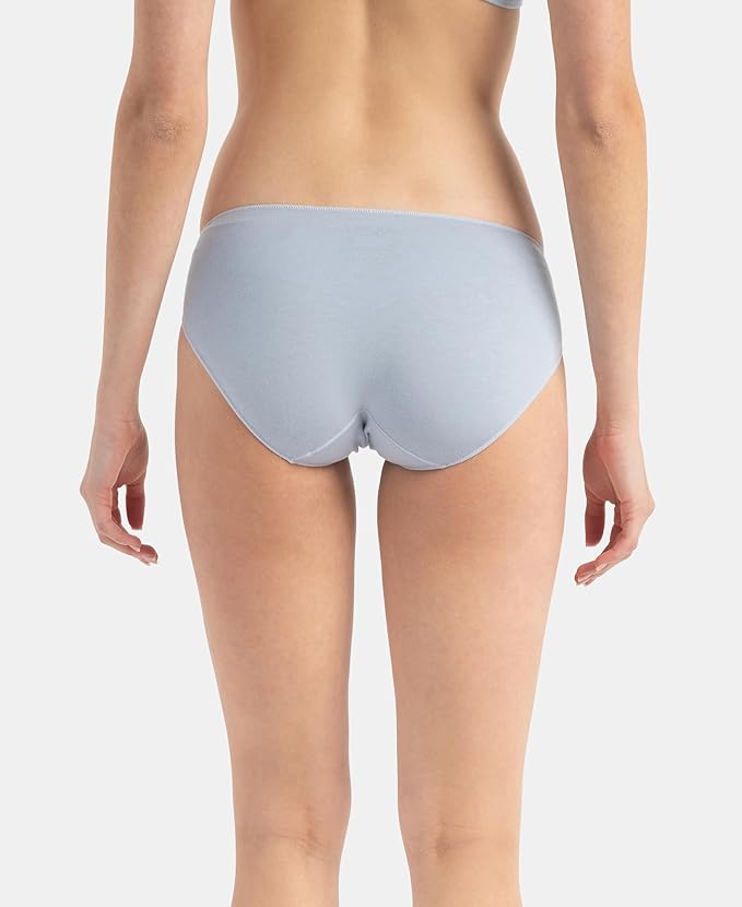 Jockey Women's Medium Coverage Micro Modal Elastane Stretch Mid Waist Bikini Concealed Waistband and Stay Fresh Treatment