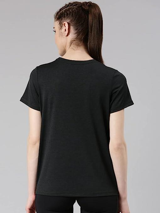 Enamor Short Sleeve Crew Neck Regular Length Basic Dry Fit Workout Crew T-Shirt for Women - Relaxed Fit, Quick Dry, Antimicrobial