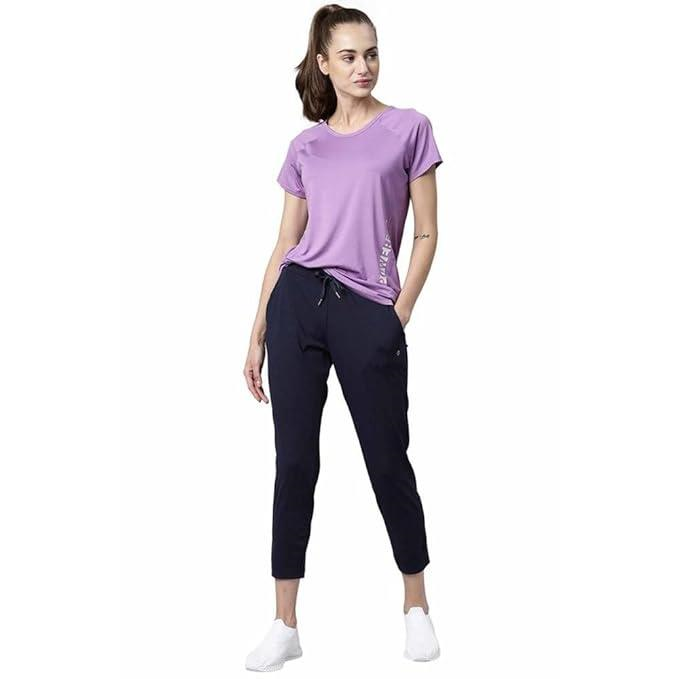 Enamor Mid Rise 7/8th Length Drawstring Closure Travel Pants for Women - Relaxed Fit, Quick Dry, Antimicrobial