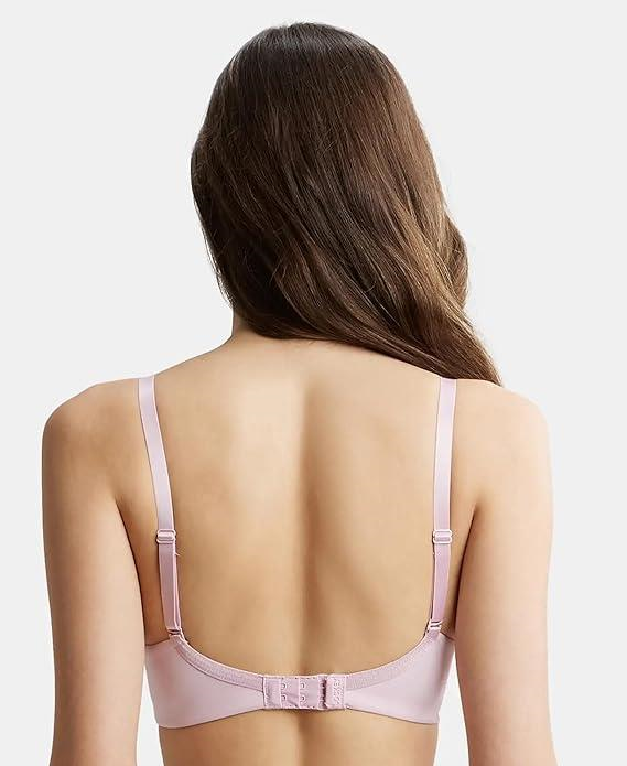 Jockey  Women's Wirefree Padded Soft Touch Microfiber Nylon Elastane Stretch Full Coverage Lace Styling Multiway T-Shirt Bra with Adjustable Straps