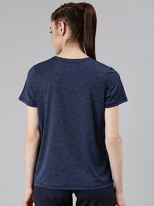 Enamor Short Sleeve Crew Neck Regular Length Basic Dry Fit Workout Crew T-Shirt for Women - Relaxed Fit, Quick Dry, Antimicrobial