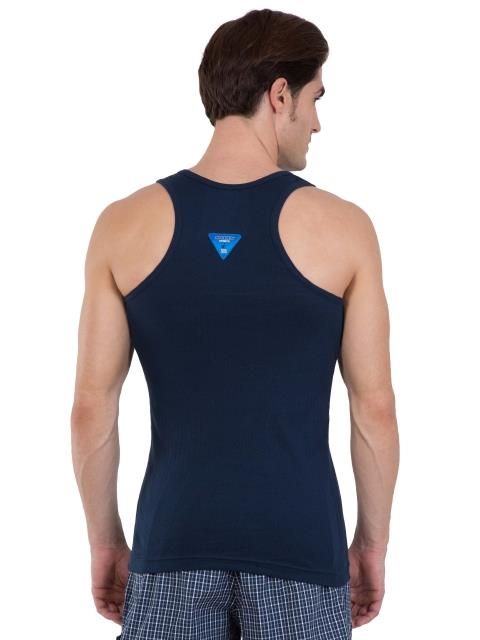 Jockey Men's Super Combed Cotton Rib Slim Fit Racer Back Styling Round Neck Gym Vest