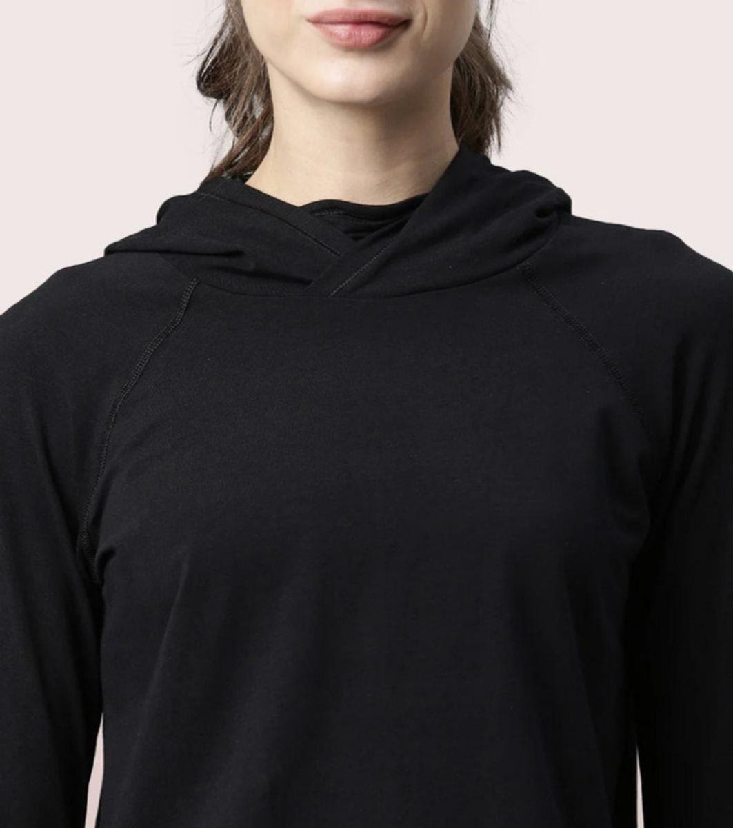 ENAMORE LADIES HOODED MASK TEE|DRY FIT COTTON TEE WITH HOODY & MASK