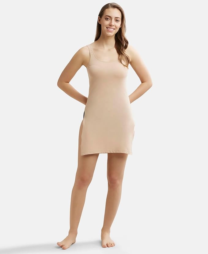 Jockey Women's Super Combed Cotton Kurta Slip with Side Slits and Stay Fresh Treatment