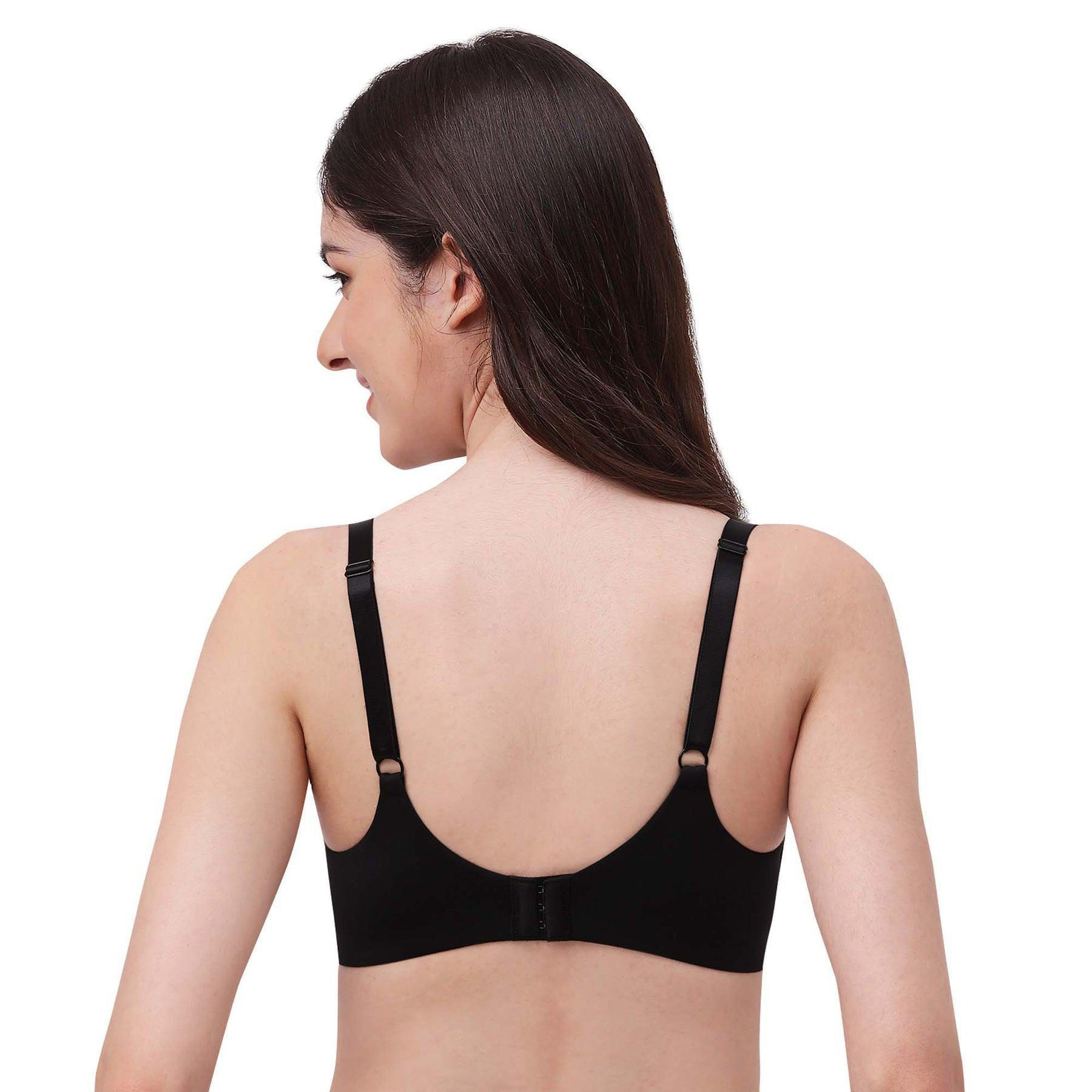 SOIE Women’s Full Coverage Padded Non-Wired Seamless T-Shirt Bra | Ultra Soft Nylon Spandex with Adjustable Straps, Side Support & Smooth Invisible Finish