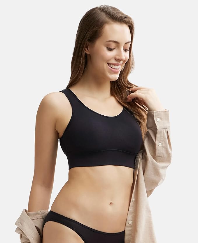 Jockey Women Rayon Lounge Bra | Wirefree | Padded | Full Coverage with Removable Pads | Tencel Lyocell Fabric