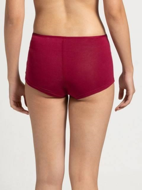 Jockey  Women's High Coverage Super Combed Cotton Elastane Stretch Mid Waist Boy Shorts Panty with Concealed Waistband and Stay Fresh Treatment