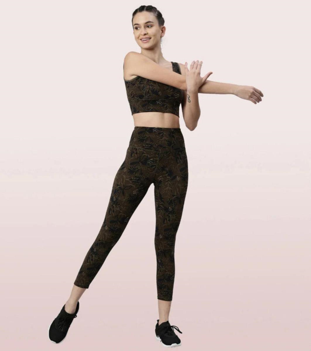 Enamor SPORTS BRA  PRINTED  SCOOP NECK MEDIUM IMPACT DRY FIT SPORTS BRA