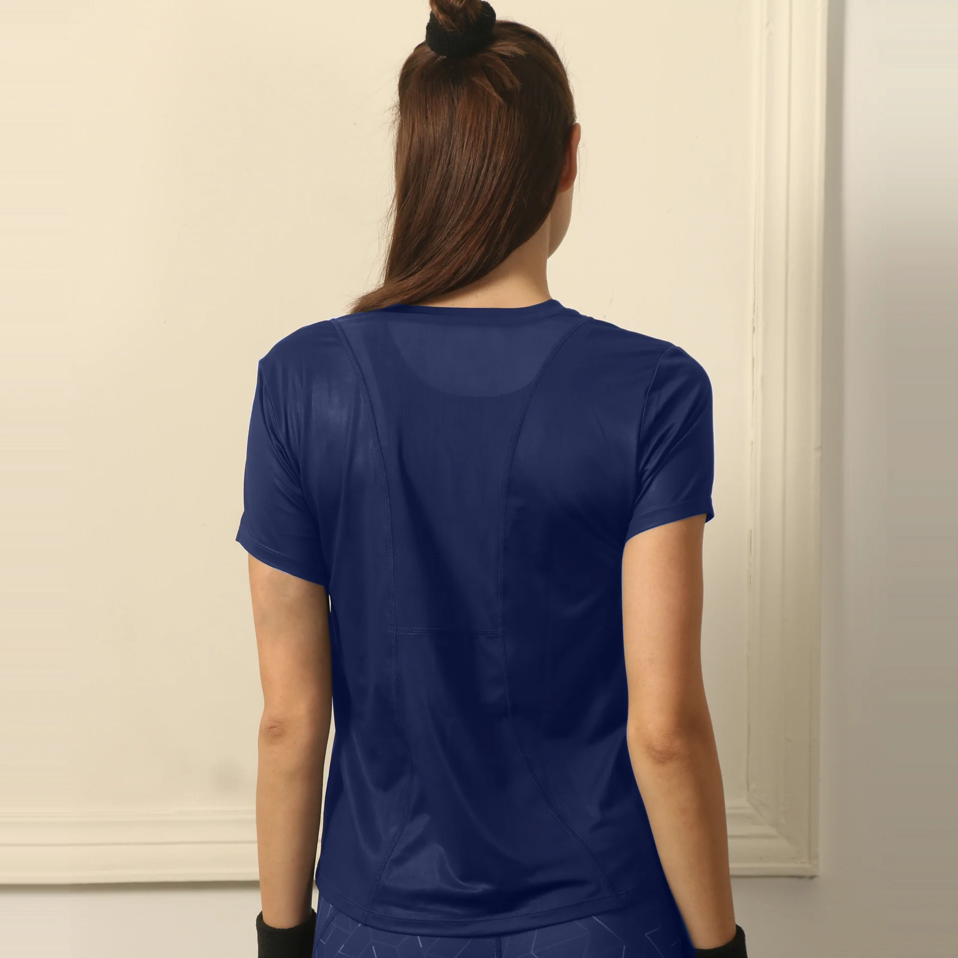 SOIE WOMENS T-SHIRT BASIC CREW NECK TRAINING TEE WITH MESH BACK T-SHIRT