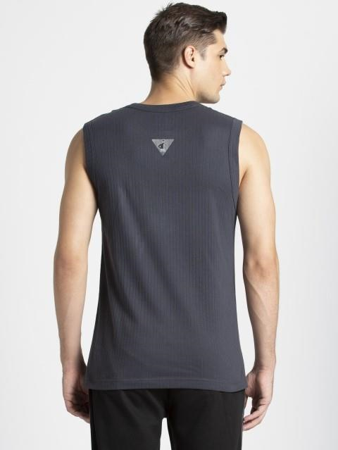 Jockey Men's Super Combed Cotton Rib Solid Slim Fit Round Neck Muscle Vest