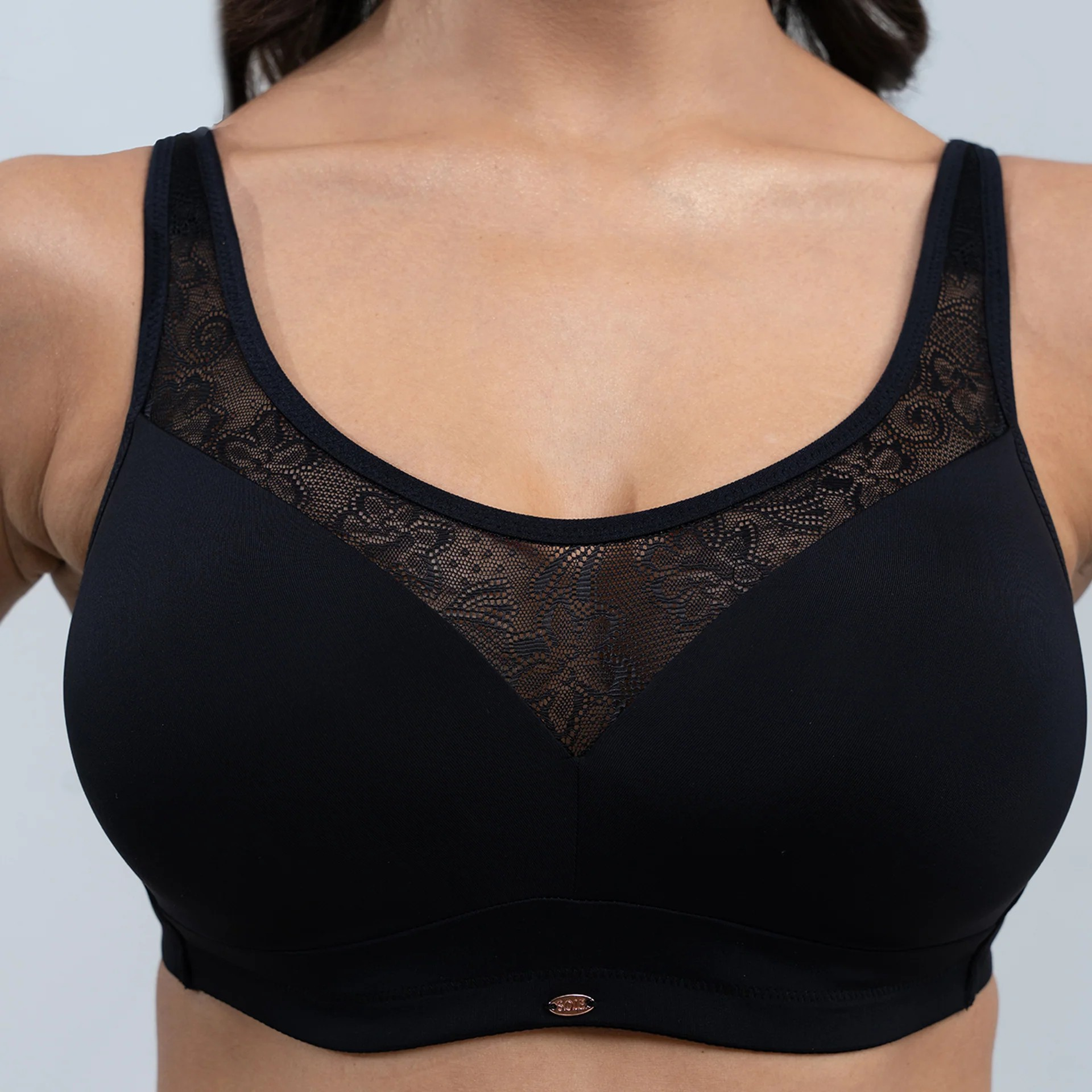 SOIE Women’s Full Coverage Padded Non-Wired Lacy Cami Bra|Soft Nylon Spandex Everyday Comfort Bra with Adjustable Straps & Feminine Lace Detailing