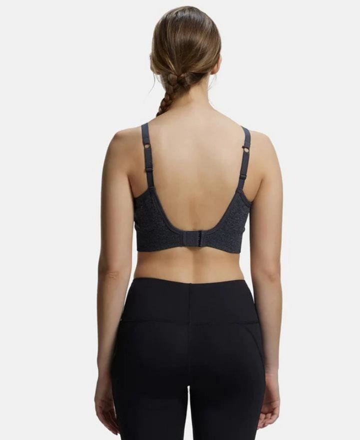 Jockey MI17 Sports Bra | Wirefree | Padded | Racer Back Styling | Recycled Polyester Fabric with StayFresh Treatment