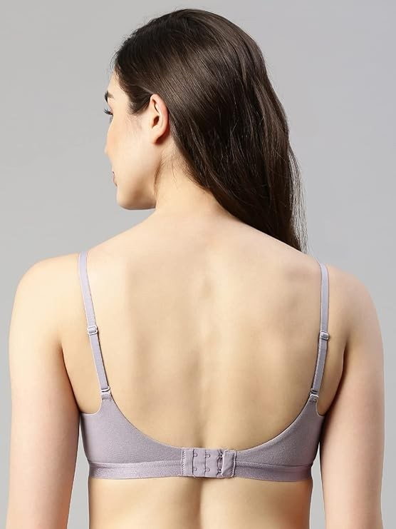 Enamor Innovations Cloudsoft, Invisi Neckline Women's Cotton Everyday T-Shirt Bra - Padded, Wirefree, Medium Coverage