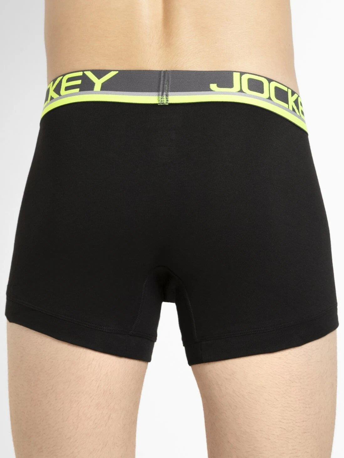 Jockey FP03 Men's Super Combed Cotton Rib Solid Trunk with Ultrasoft Waistband