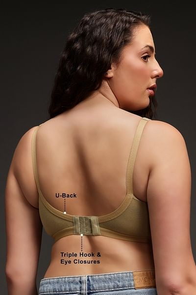 Clovia Cotton Spandex Solid Non-Padded Full Cup Wire Free T-Shirt Bra