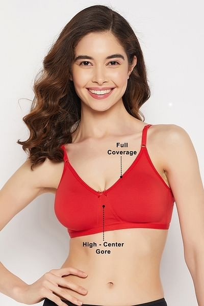 Clovia Cotton Spandex Solid Non-Padded Full Cup Wire Free T-Shirt Bra