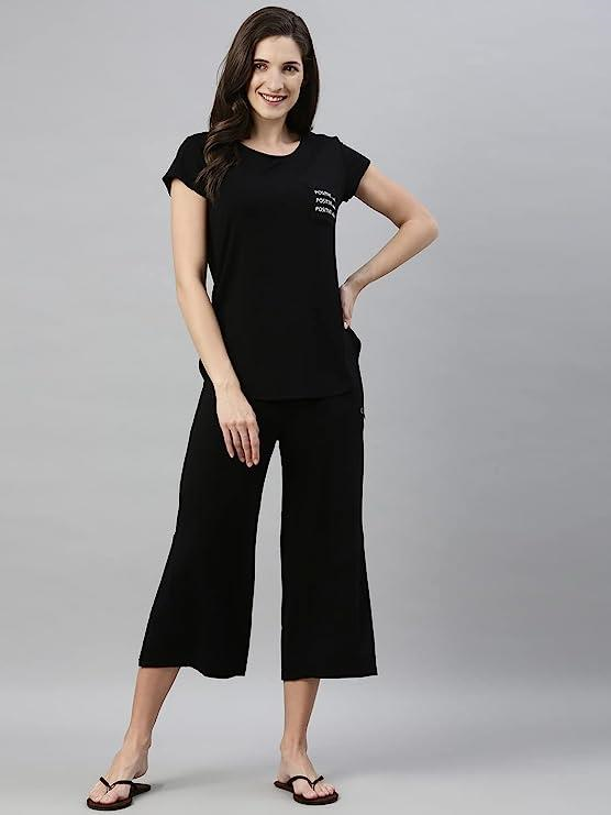 ENAMORE LADIES CAPRI VISCOSE STRETCH JERSEY ZIPPER POCKET CAPRI