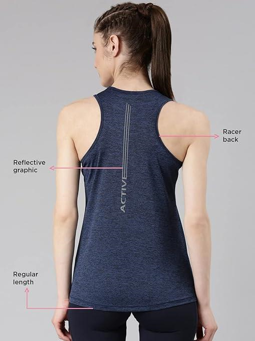 Enamor Sleeveless Round Neck Regular Length Tank T-Shirt - Slim Fit, Quick Dry, Antimicrobial