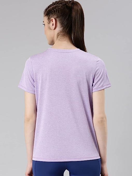 Enamor Short Sleeve Crew Neck Regular Length Basic Dry Fit Workout Crew T-Shirt for Women - Relaxed Fit, Quick Dry, Antimicrobial