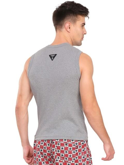 Jockey Men's Super Combed Cotton Rib Solid Slim Fit Round Neck Muscle Vest